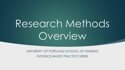 Thumbnail for Overview of Research Methods