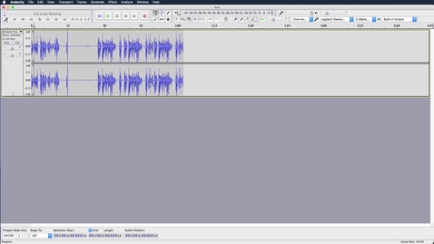 Thumbnail for entry Audacity on Mac - Controls &amp; Basic Editing