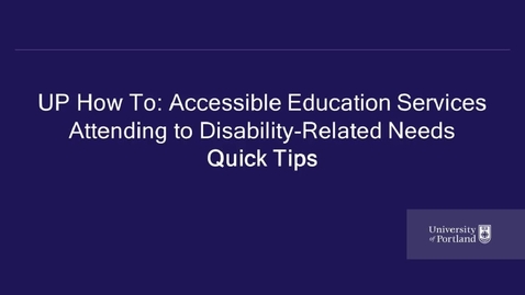 Thumbnail for Disability- Related Needs Quick Tips