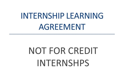 Thumbnail for Internship Learning Agreement (NOT FOR CREDIT)