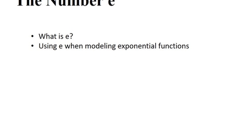 Thumbnail for entry 3.3 The Number e
