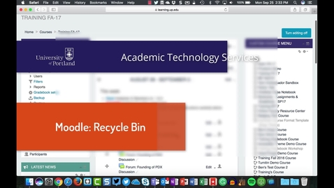 Thumbnail for New in Moodle: The Recycle Bin