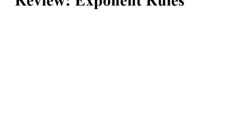 Thumbnail for entry 3.0 Review: Exponent Rules