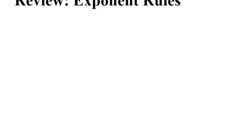 Thumbnail for 3.0 Review: Exponent Rules