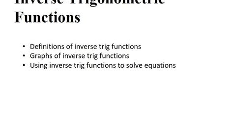 Thumbnail for Inverse Trig