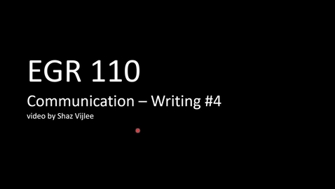 Thumbnail for EGR 110 - Writing #4