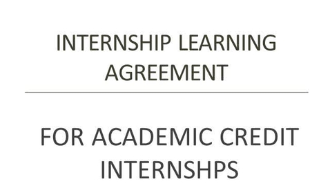 Thumbnail for Internship Learning Agreement (FOR CREDIT)