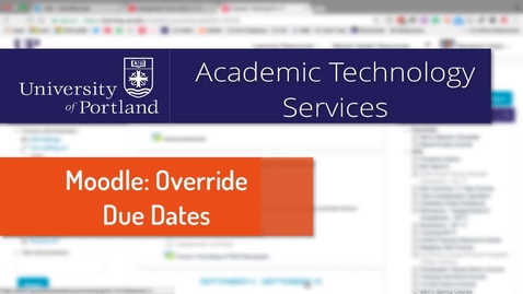 Thumbnail for Moodle Assignments: Adding Overrides
