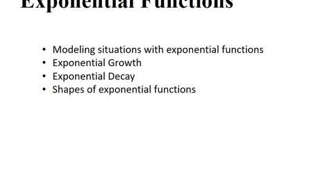 Thumbnail for entry 4.1 Exponental Functions