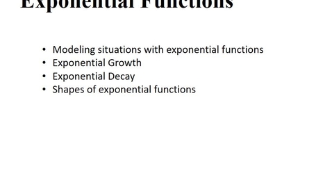 Thumbnail for 4.1 Exponental Functions