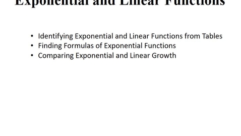 Thumbnail for 4.2 Exponental and Linear Functions