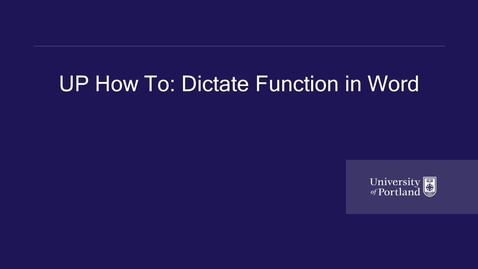 Thumbnail for entry Dictate Function in Word