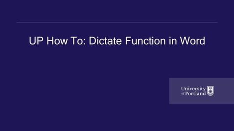 Thumbnail for Dictate Function in Word
