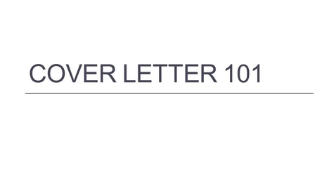 Thumbnail for Cover Letter 101