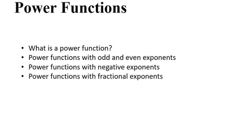 Thumbnail for 11.1 Power Functions
