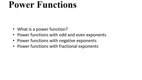 Thumbnail for entry 11.1 Power Functions