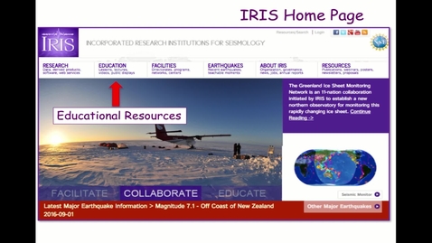 Thumbnail for CEE4 - Resources on the IRIS website (Topic 3)