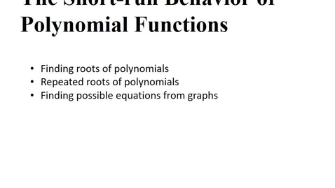 Thumbnail for 11.3 Short Run Polynomials