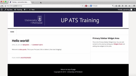 Thumbnail for Wordpress Tutorial: Add a UP User to Your Site