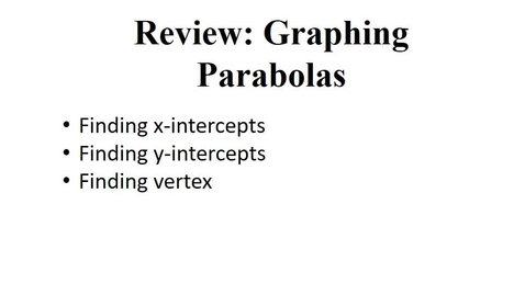 Thumbnail for entry 2.4 Review Graphing Parabolas