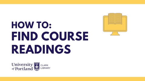 Thumbnail for entry How to Find Course Readings