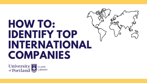 Thumbnail for How to use Mergent Online to Identify Companies by Country and Market Capitalization