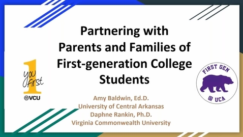 Thumbnail for entry FGEN Webinar #2: Partnering with Parents and Families of First-generation students