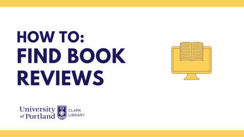 Thumbnail for How to: Find Book Reviews