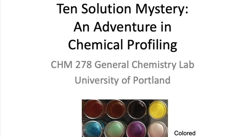 Thumbnail for entry Exp 10 Adventures in Chemical Profiling