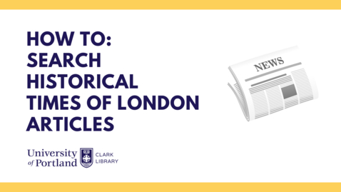Thumbnail for Searching the Times of London Digital Archive