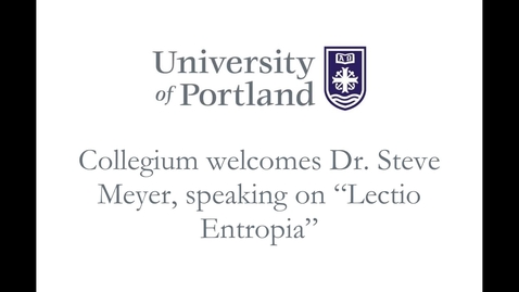 Thumbnail for entry Collegium Dr. Steve Mayer on Lectio Entropia