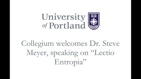 Thumbnail for Collegium Dr. Steve Mayer on Lectio Entropia