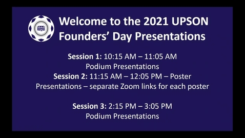 Thumbnail for entry UPSON Founders' Day 2021: Session 1