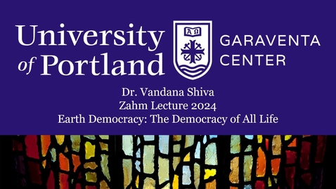 Thumbnail for 2024 Zahm Lecture with Vandana Shiva