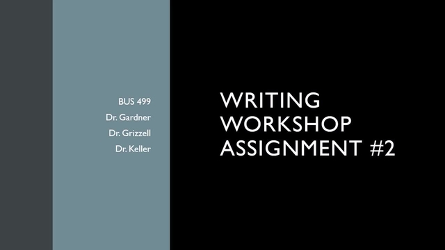 Writing Workshop Assignment #2