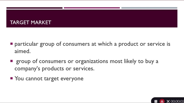 Week 3 Discussion topics- Target Market