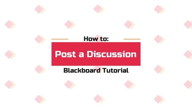 How to Post a Discussion
