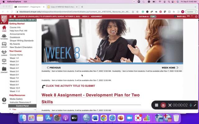 WRK100 Week 8 Assignment Walkthrough