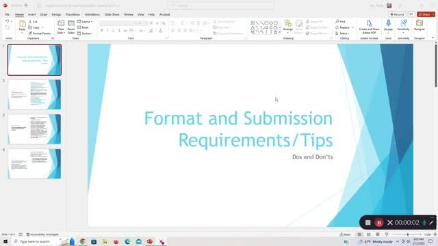 Submission and Format Expectations - Case Studies