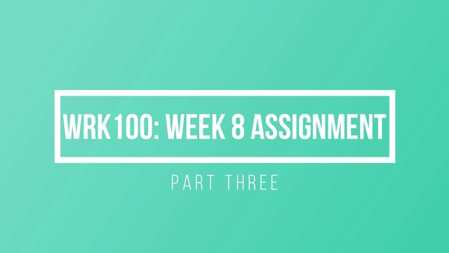 Week 8 Assignment Help - Part 3