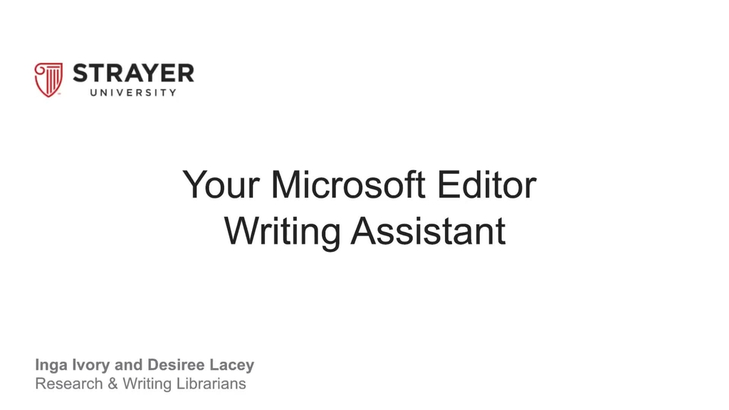 Editing and Revision with Microsoft Editor