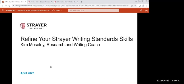Write & Cite: Refine Your Strayer Writing Standards Skills - April 23 2022
