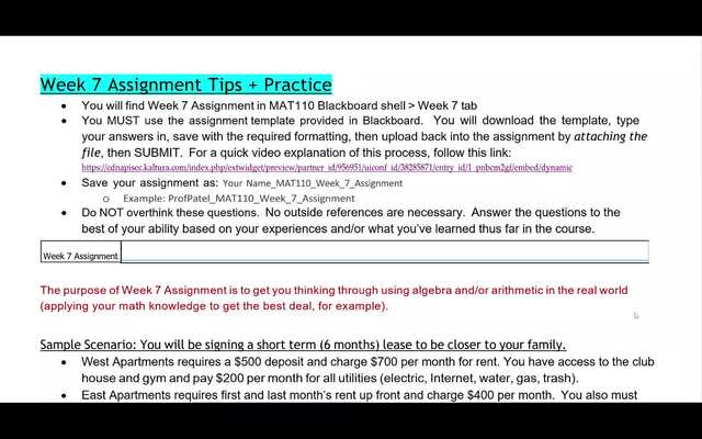 Week 7 Assignment