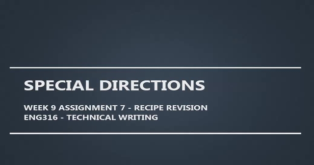Special Directions