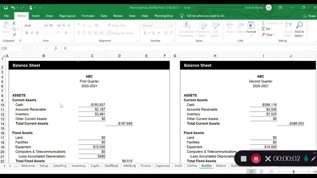 Balance Sheet Worksheet