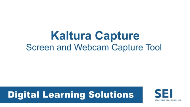 Kaltura Capture Training Video