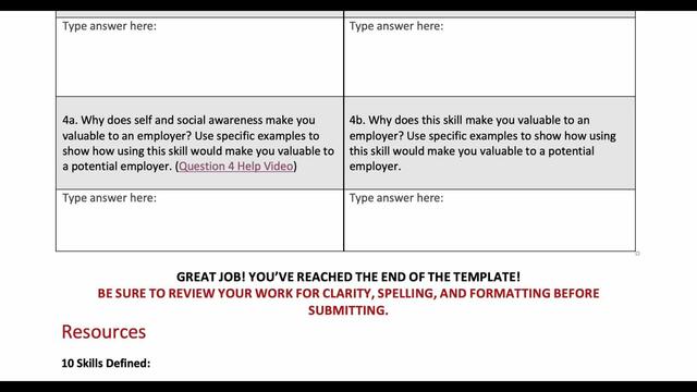 WRK100 Question 4 Help Video
