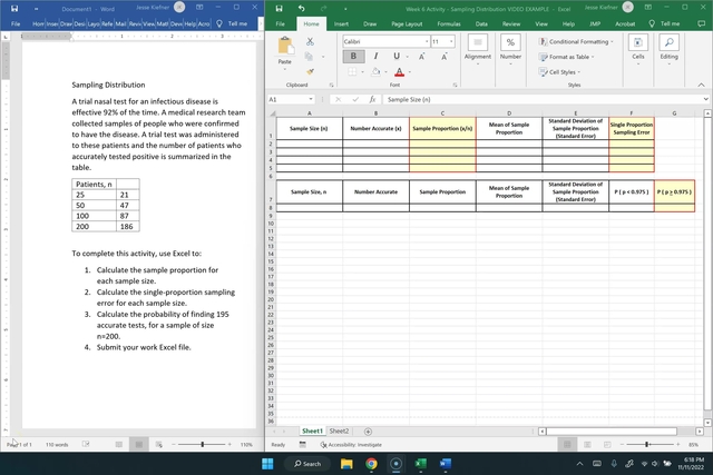 Example for Week 6 Activity