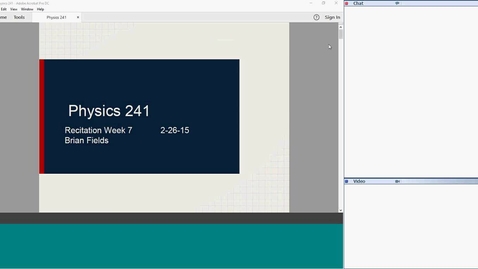 Thumbnail for entry Physics 241 Recitation 7 2018-07-02 