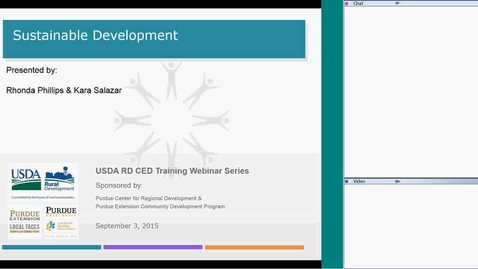 Thumbnail for USDA RD Training Series-Webinar # 7 - Sustainable Development